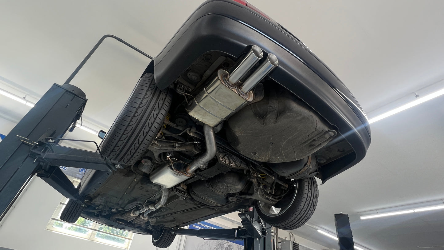 Audi S2 B4 Endschalldämpfer 76mm, Vorschalldämpfer und Y-Verbindungsrohr  - 2x80 Typ 25