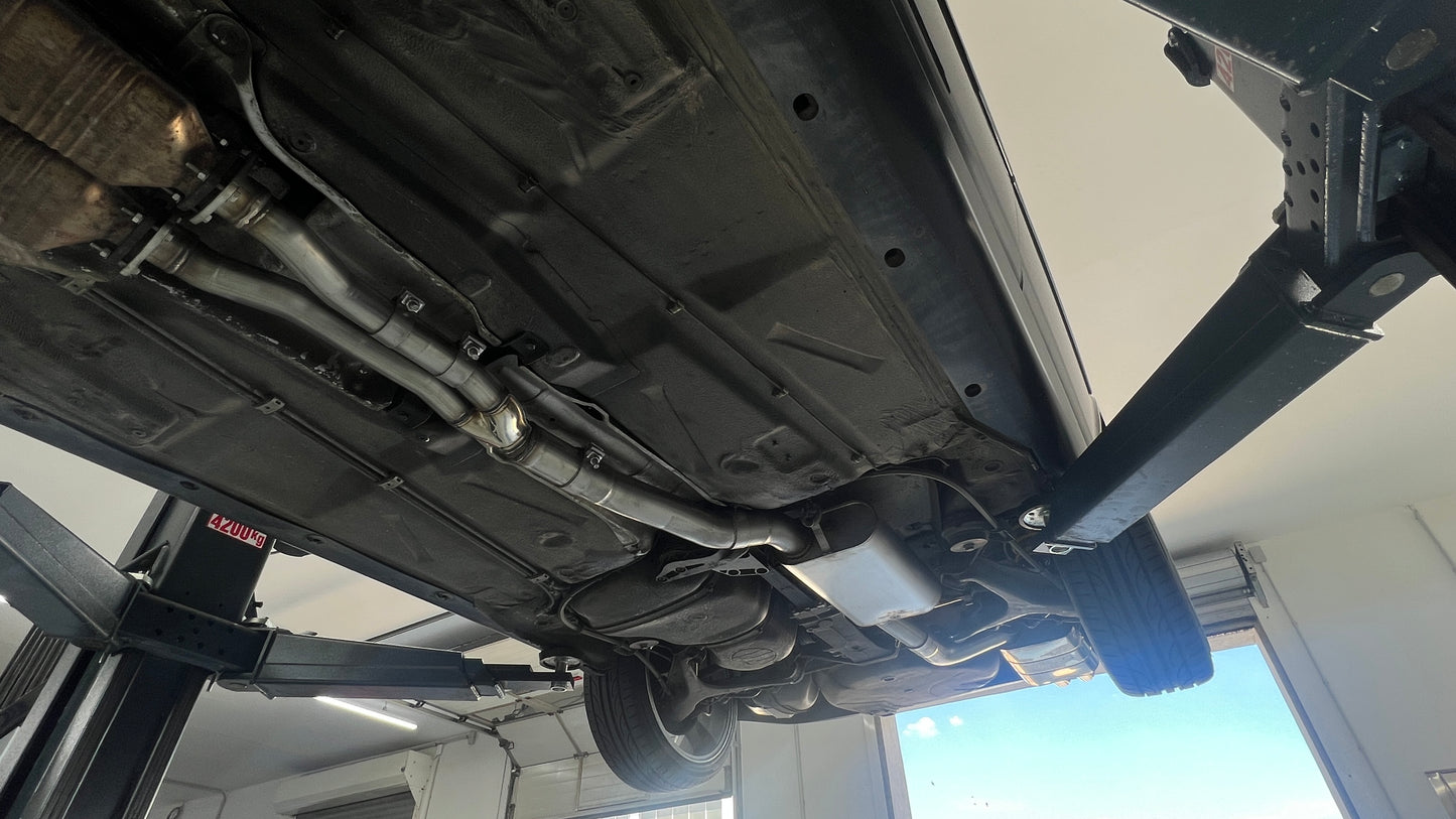 Audi S2 B4 Endschalldämpfer 76mm, Vorschalldämpfer und Y-Verbindungsrohr  - 2x80 Typ 25