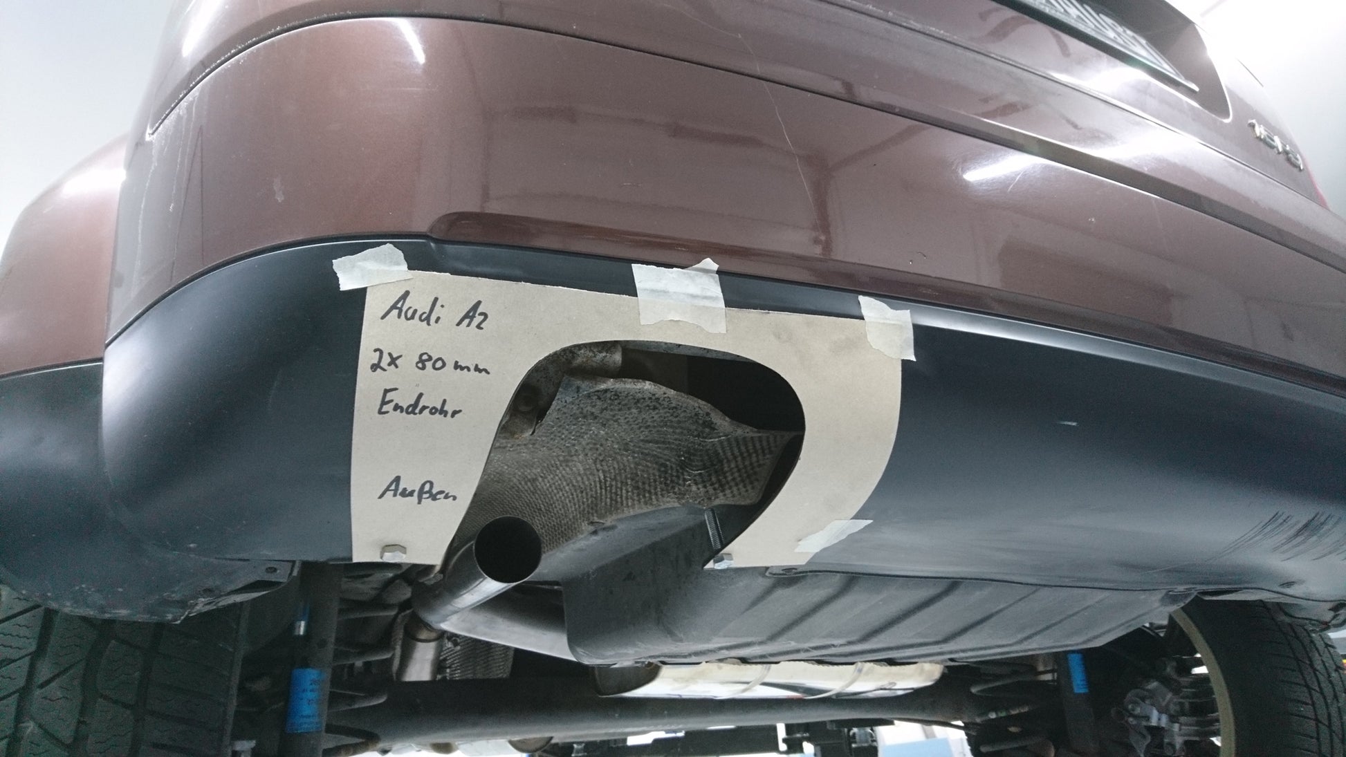 Audi A2 - 1,4l - 34l Tank Halbanlage ab Kat - 2x80 Typ 16 (Bestehend aus End- und Vorschalldämpfer mit Endrohr)