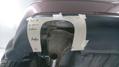Audi A2 - 1,4l - 34l Tank Halbanlage ab Kat - 2x80 Typ 16 (Bestehend aus End- und Vorschalldämpfer mit Endrohr)