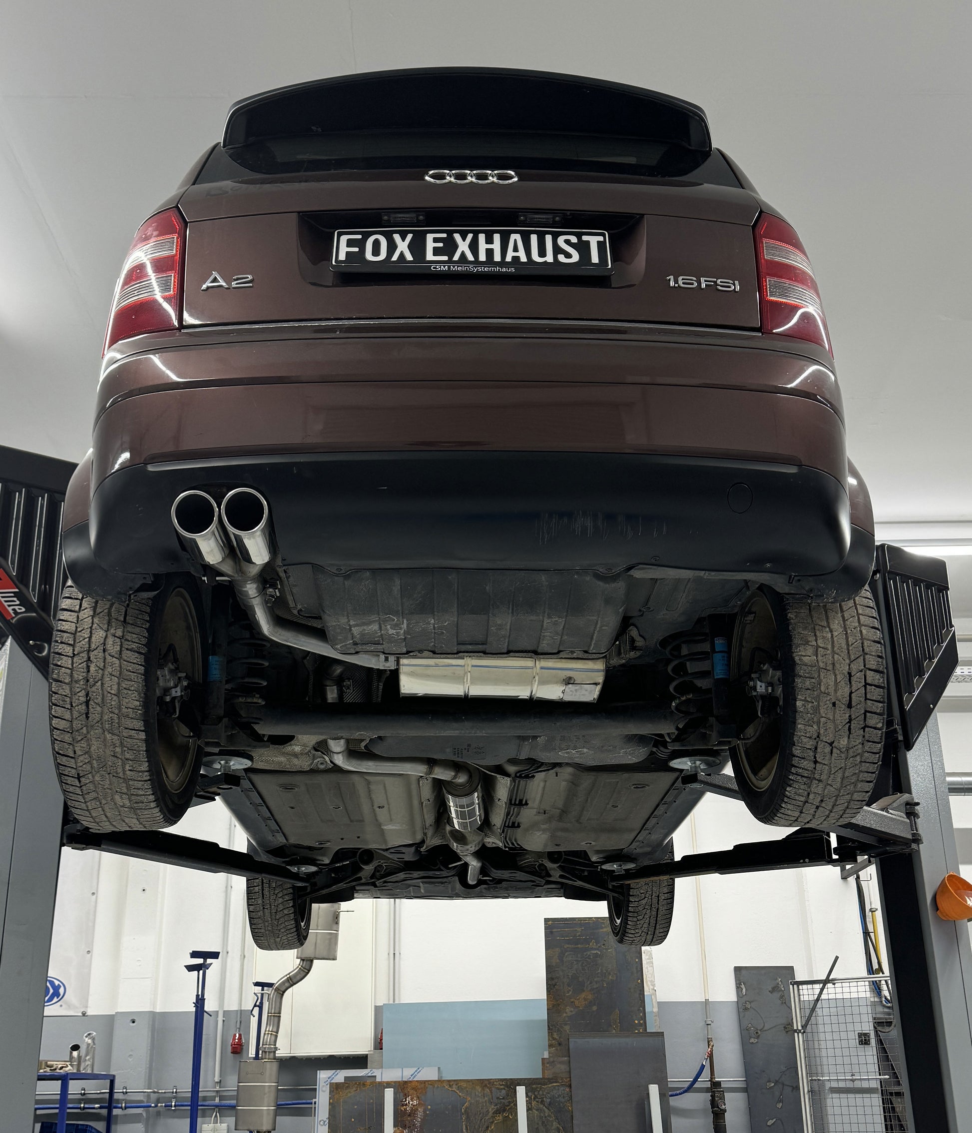 Audi A2 - 1,4l - 34l Tank Halbanlage ab Kat - 2x80 Typ 16 (Bestehend aus End- und Vorschalldämpfer mit Endrohr)