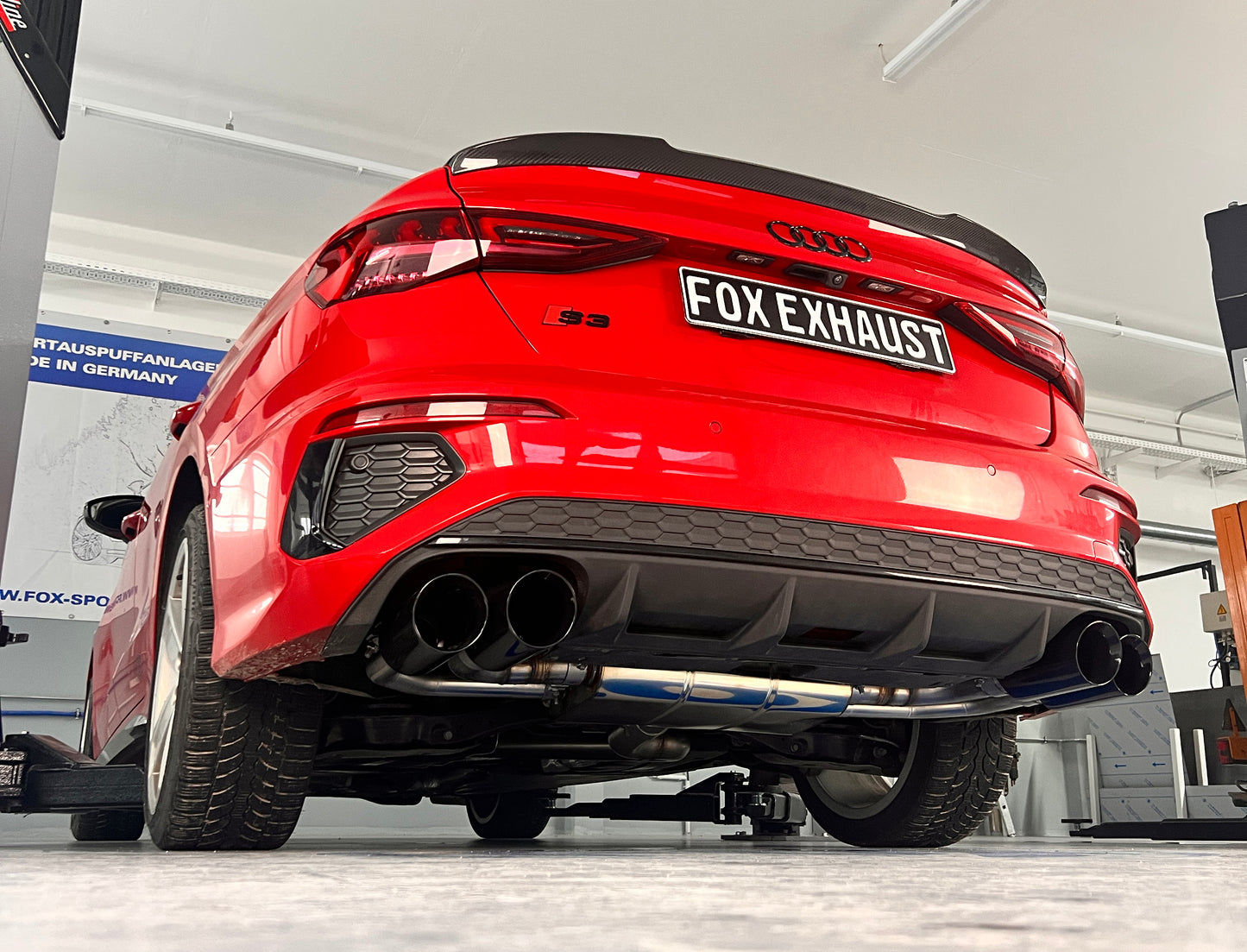 Audi S3 GY - Limousine Halbanlage ab OPF mit Abgasklappen - 2x100 Typ 25 rechts/links Endrohre schwarz emalliert