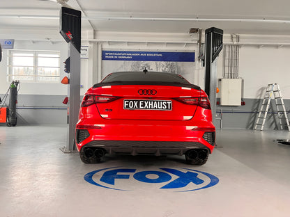 Audi S3 GY - Limousine Halbanlage ab OPF mit Abgasklappen - 2x100 Typ 25 rechts/links Endrohre schwarz emalliert