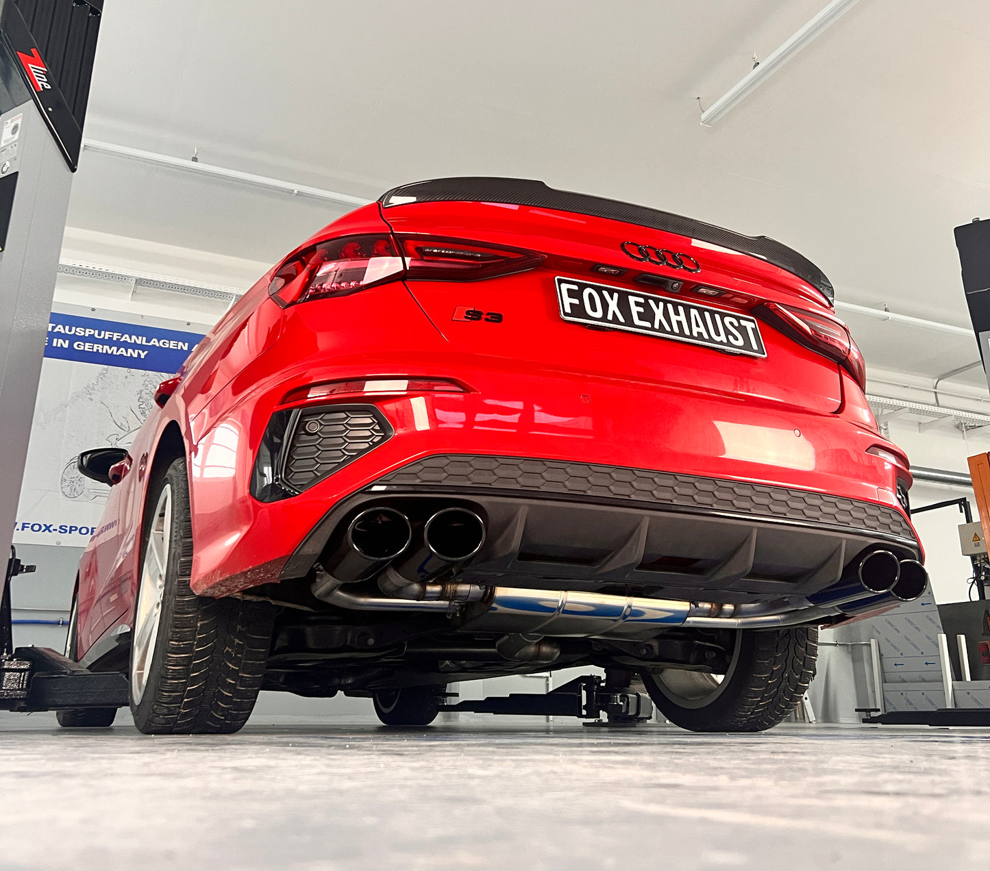 Audi S3 GY - Limousine Halbanlage ab OPF mit Abgasklappen - 2x115x85 Typ 32 rechts/links Endrohre schwarz emalliert