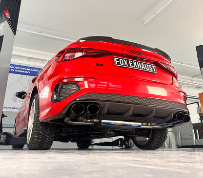 Audi S3 GY - Limousine Halbanlage ab OPF mit Abgasklappen - 2x115x85 Typ 32 rechts/links Endrohre schwarz emalliert