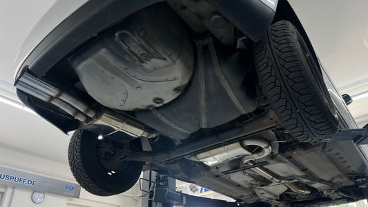 Audi A4 B5 - Frontantrieb Komplettanlage, bestehend aus Endschalldämpfer 2x80 Typ 10, Vorschalldämpfert und Downpipe 76mm ...