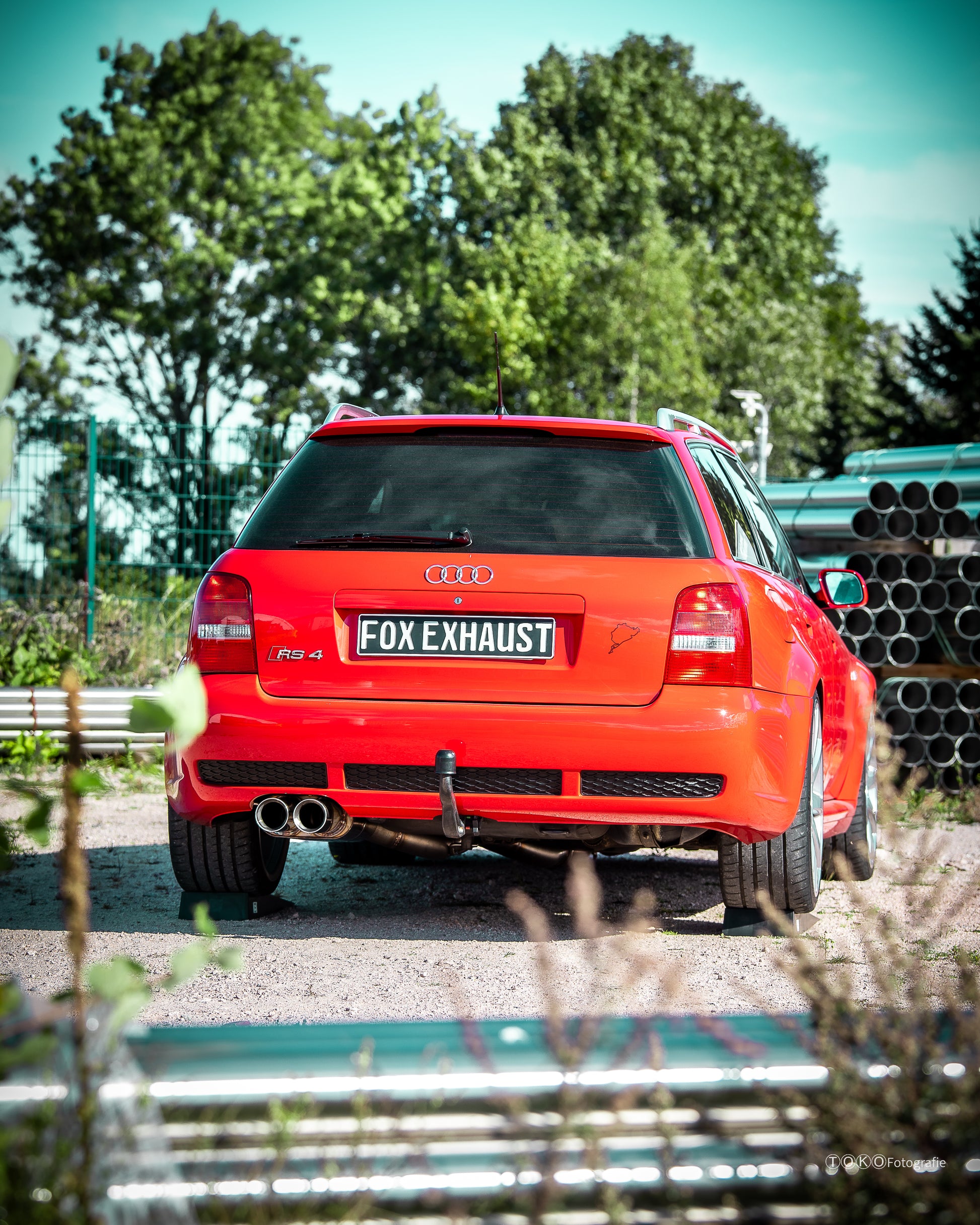 Audi RS4 B5 - Edelstahl-System End- und Vorschalldämpfer 90mm - 2x90 Typ 25 - inkl. Y-Adapter auf die originale Downpipe