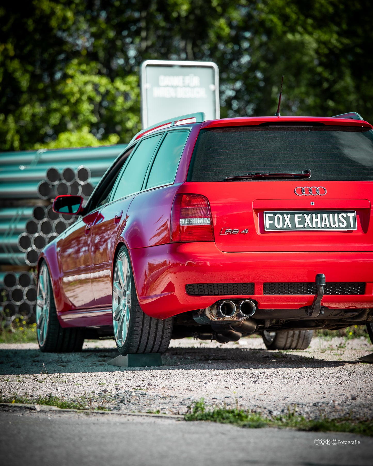Audi RS4 B5 - Edelstahl-System End- und Vorschalldämpfer 90mm - 2x90 Typ 25 - inkl. Y-Adapter auf 76mm Downpipes
