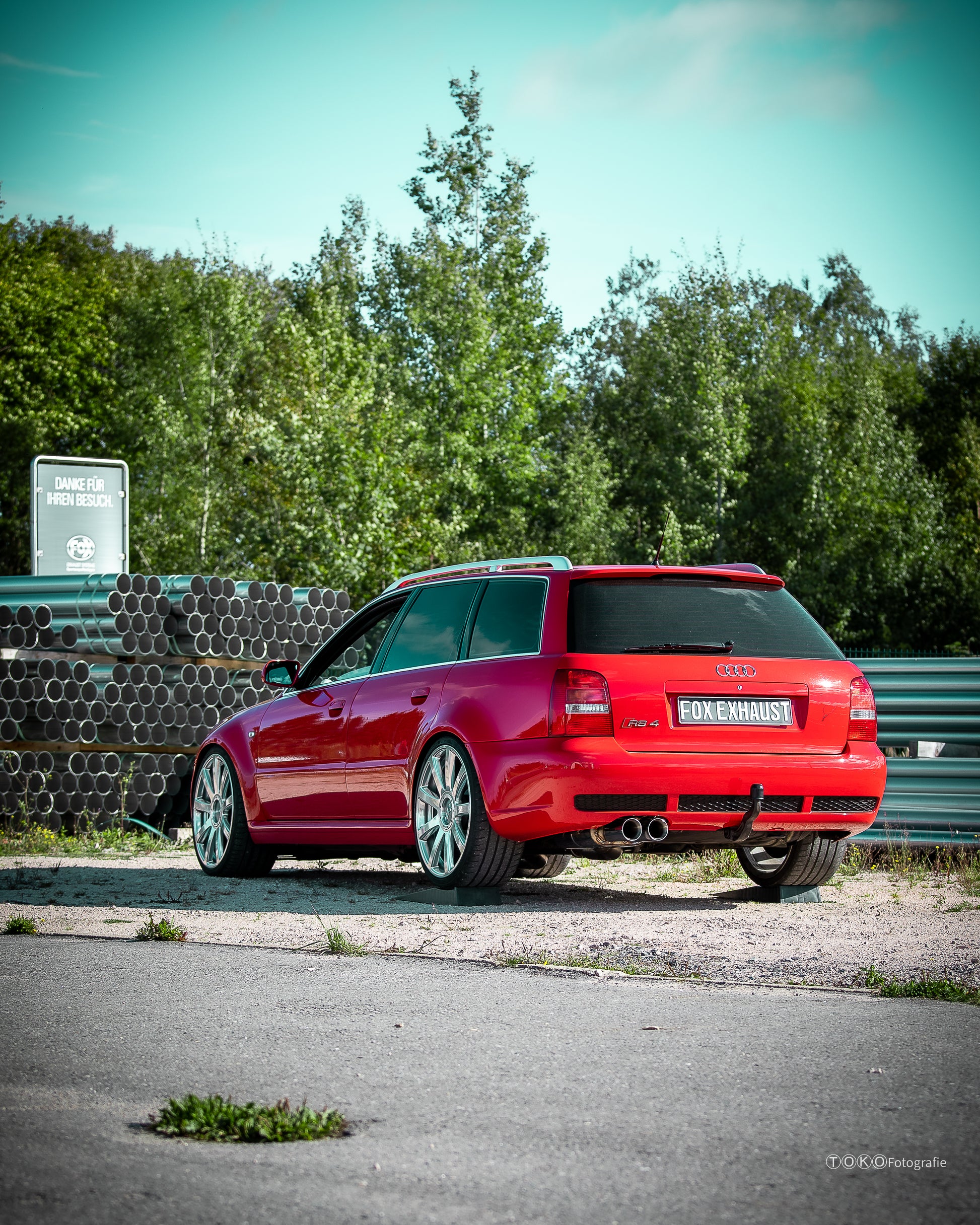 Audi RS4 B5 - Edelstahl-System End- und Vorschalldämpfer 90mm - 2x90 Typ 25 - inkl. Y-Adapter auf 76mm Downpipes