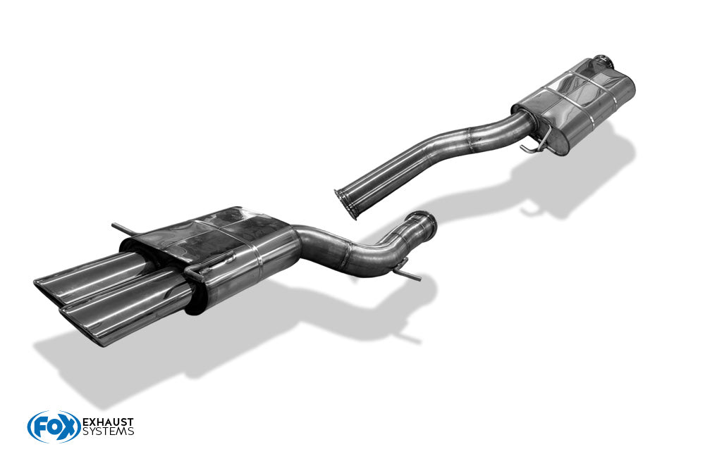 Audi RS4 B5 - Edelstahl-System End- und Vorschalldämpfer 90mm - 2x106x71 Typ 32 - inkl. Y-Adapter auf die originale Downpipe