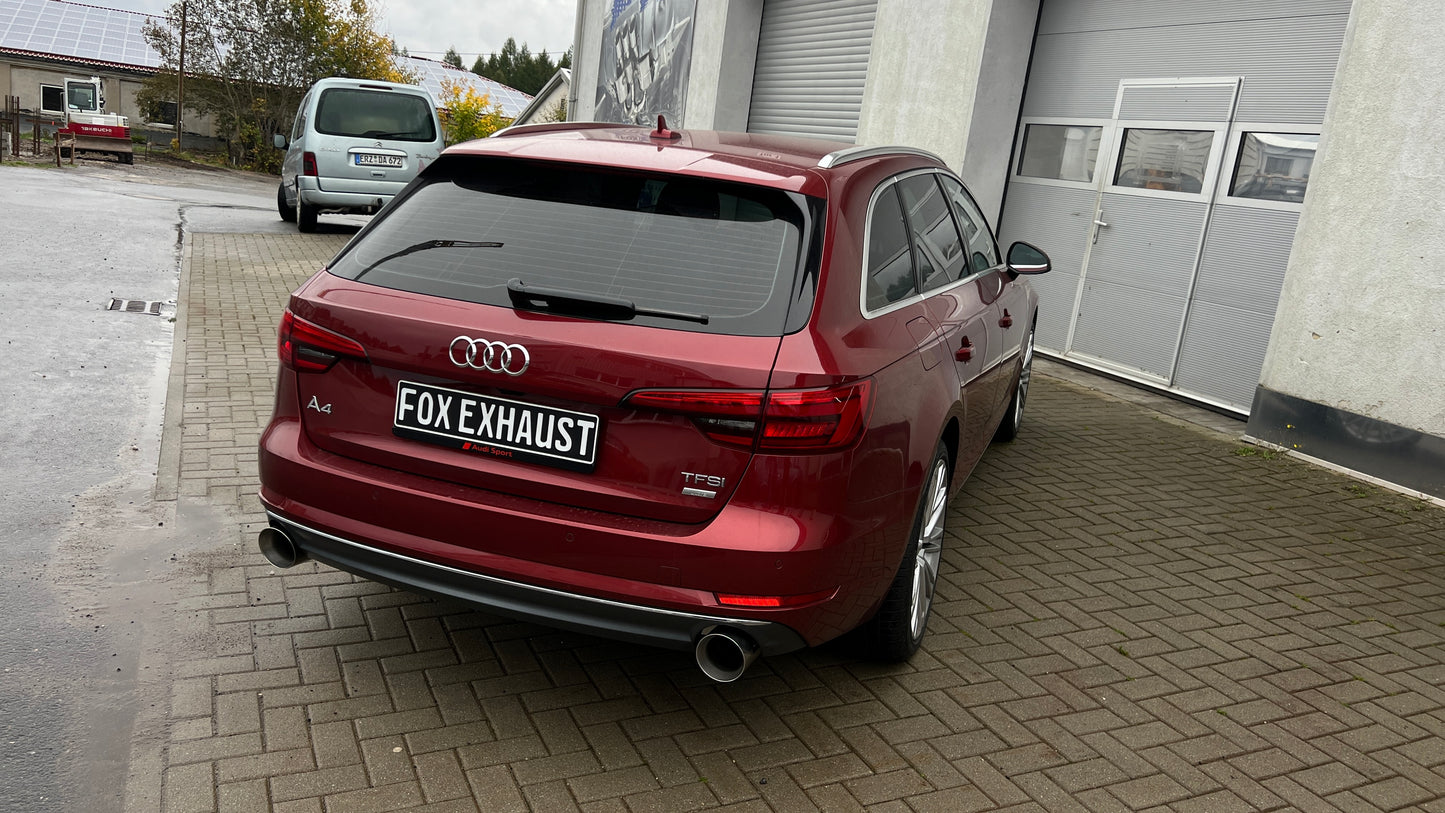 Audi A4 B9 - 2WD Endschalldämpfer rechts/links, Y-Verbinder und Mittelschalldämpfer  - 1x114 Typ 25 rechts/links