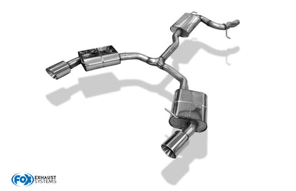 Audi A4 B9 - 2WD Endschalldämpfer rechts/links, Y-Verbinder und Mittelschalldämpfer  - 1x114 Typ 25 rechts/links