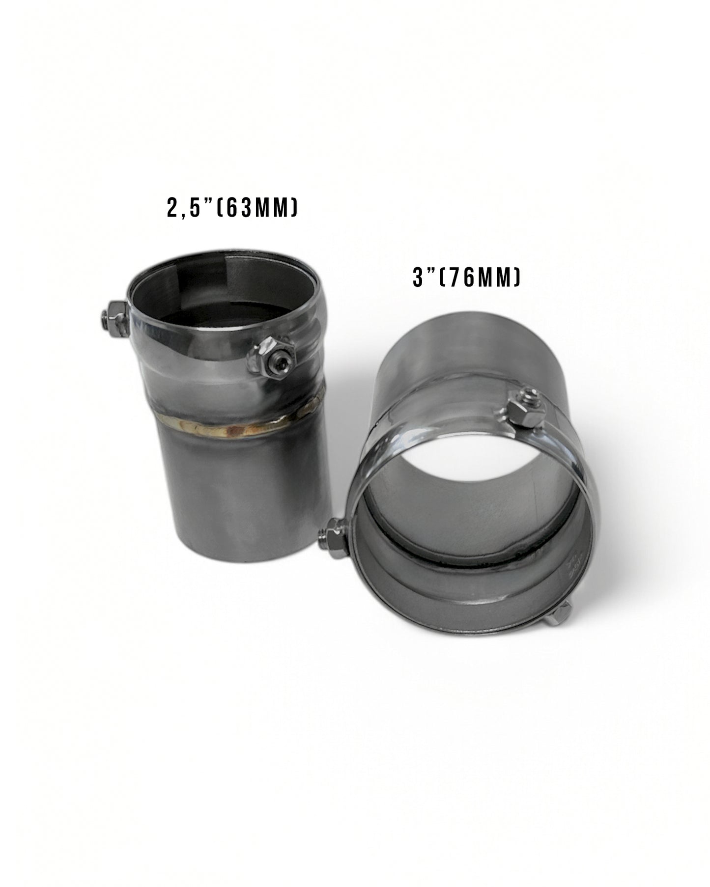 Edelstahl Kugelkopf Endrohr Verlängerung 63 / 76/ 89 mm