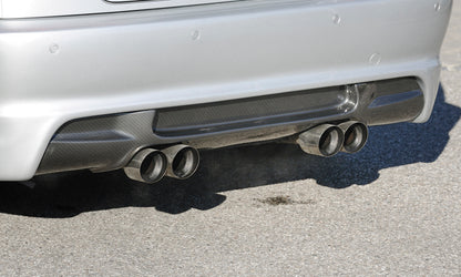 BMW E46 320/ 323/ 325/ 328/ 330 M3-Optik V2 Endschalldämpfer Ausgang zentriert - 4x90mm Typ 25 mittig Variante 2