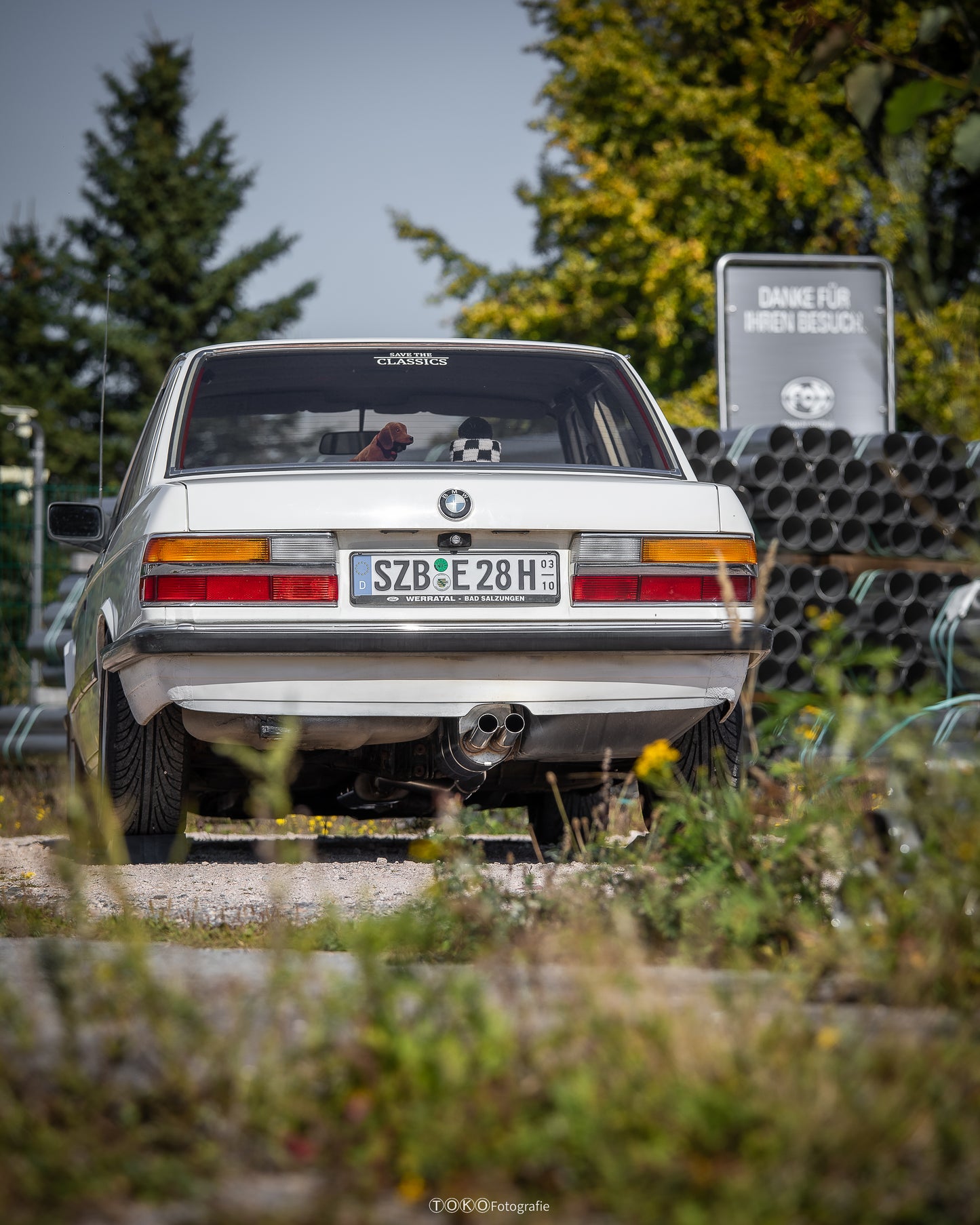 BMW E28 525e mit Katalysator Endschalldämpfer - 2x55 Typ 10
