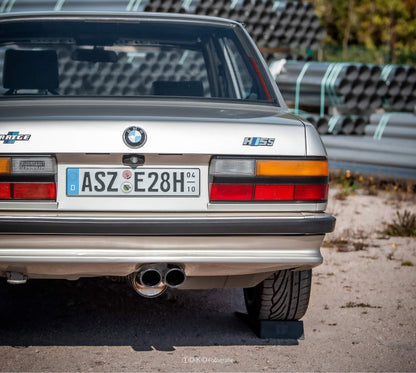 BMW E28 520i ohne Kat Endschalldämpfer - 2x88x74 Typ 32 schwarz emalliert