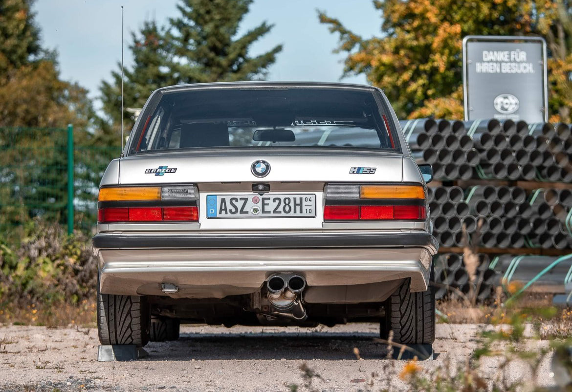 BMW E28 520i ohne Kat Endschalldämpfer - 2x88x74 Typ 32 schwarz emalliert