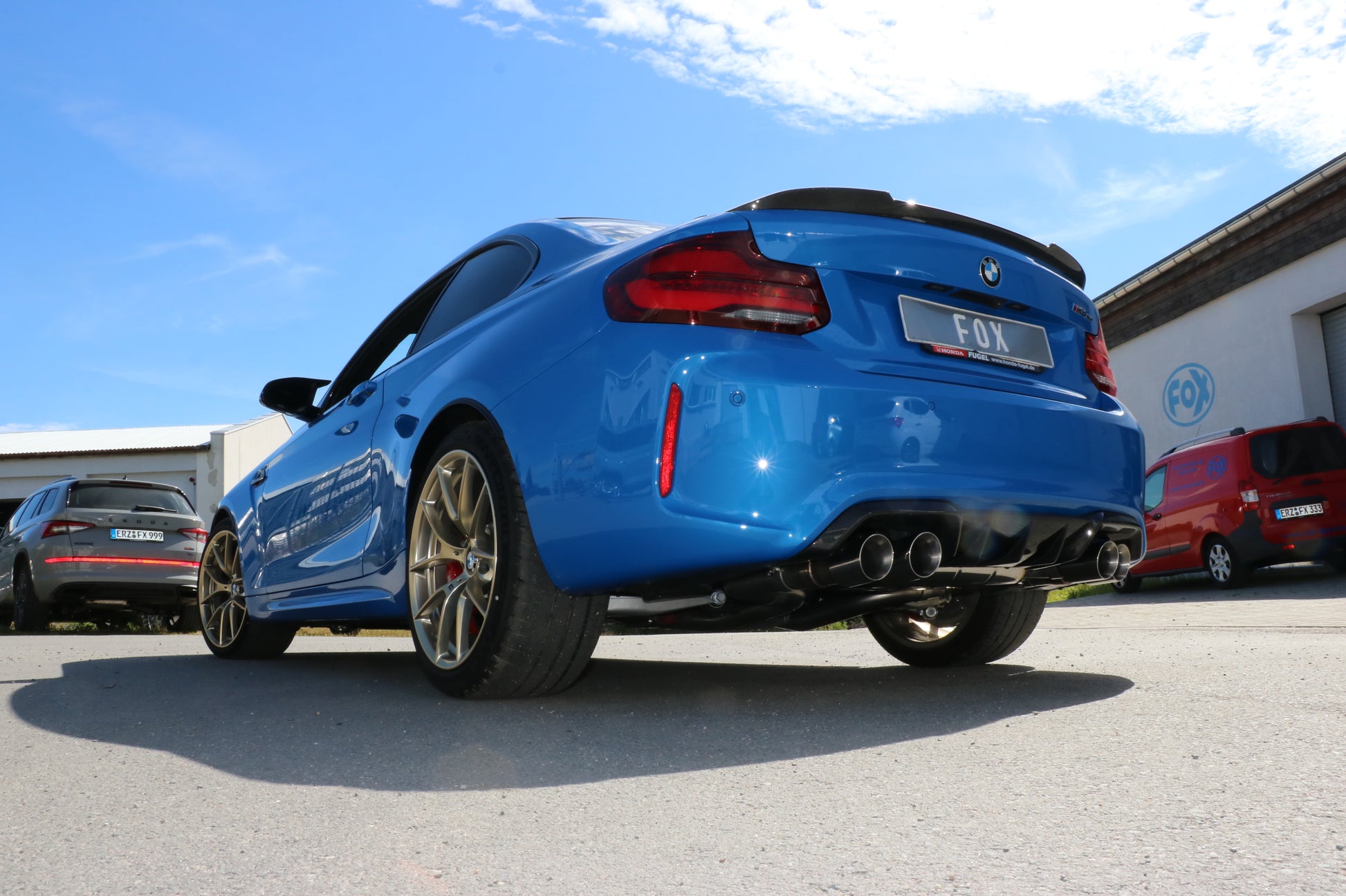 BMW F87 M2 Competition + CS Endschalldämpfer quer Ausgang rechts/links mit 2 Abgasklappen - 2x90 Typ 25 rechts/links