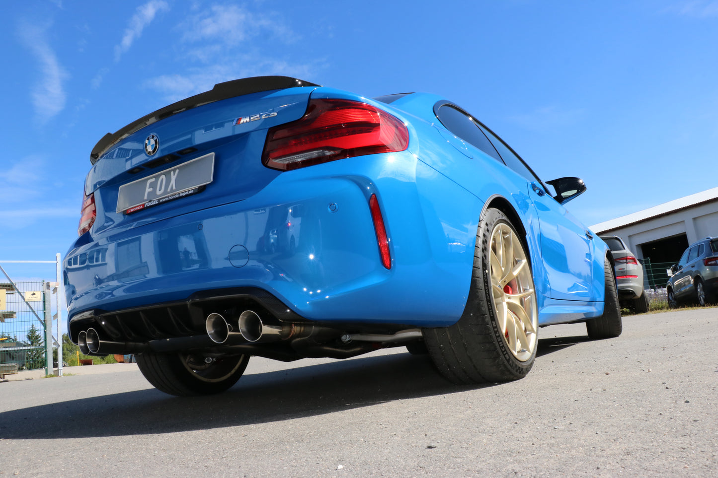 BMW F87 M2 Competition + CS Endschalldämpfer quer Ausgang rechts/links mit 2 Abgasklappen - 2x90 Typ 25 rechts/links