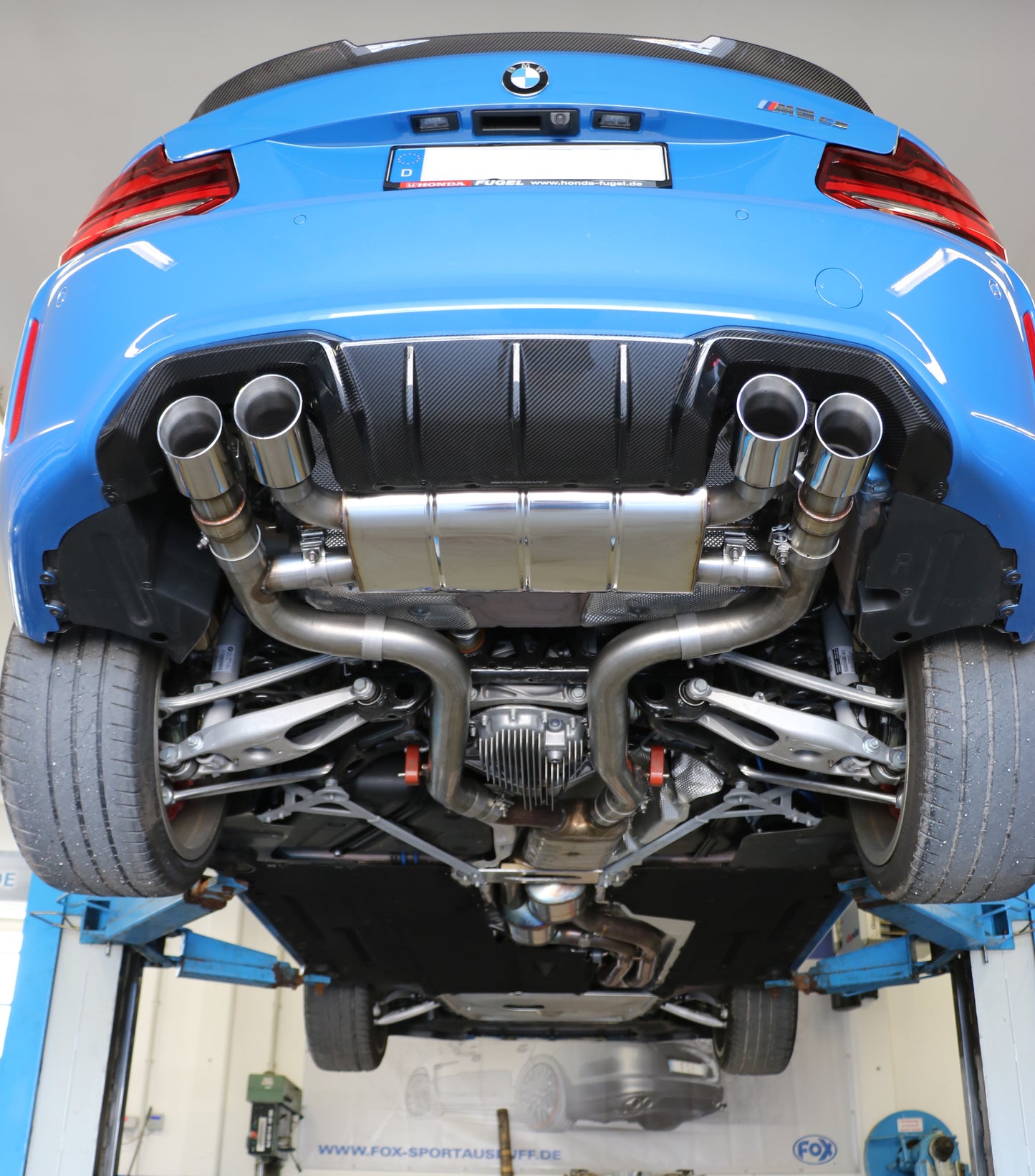 BMW F87 M2 Competition + CS Endschalldämpfer quer Ausgang rechts/links mit 2 Abgasklappen - 2x90 Typ 25 rechts/links