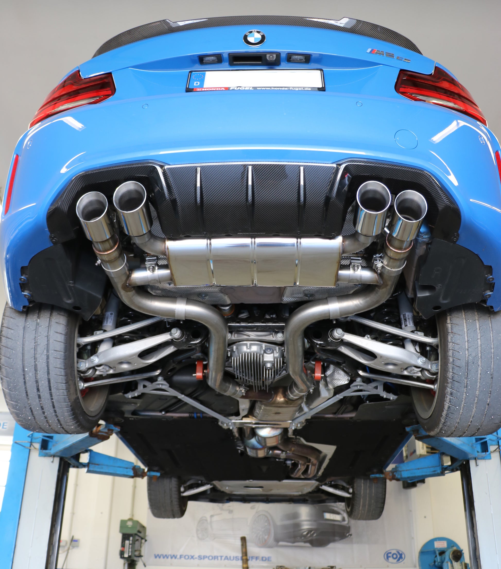 BMW F87 M2 Competition + CS Endschalldämpfer quer Ausgang rechts/links mit 2 Abgasklappen - 2x90 Typ 25 rechts/links