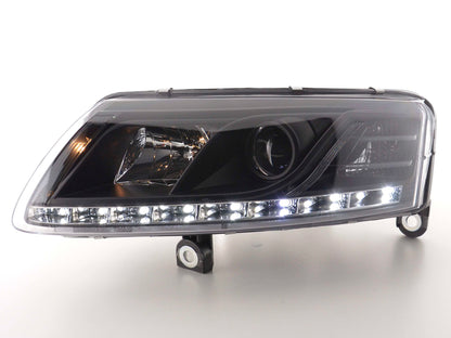 Scheinwerfer Set Xenon Daylight LED Tagfahrlicht Audi A6 Typ 4F  04-08 schwarz