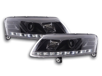 Scheinwerfer Set Xenon Daylight LED Tagfahrlicht Audi A6 Typ 4F  04-08 schwarz