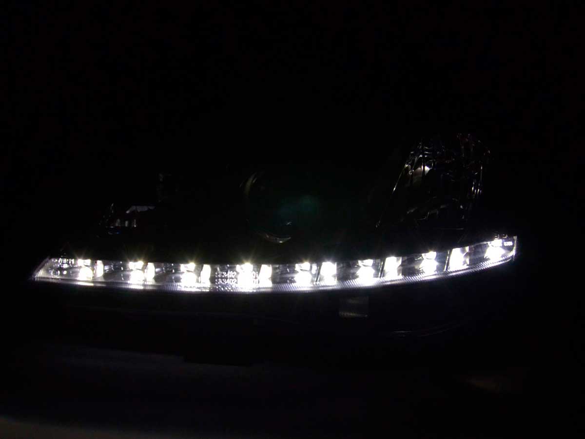 Scheinwerfer Set Daylight LED TFL-Optik Opel Corsa C  01-06 schwarz