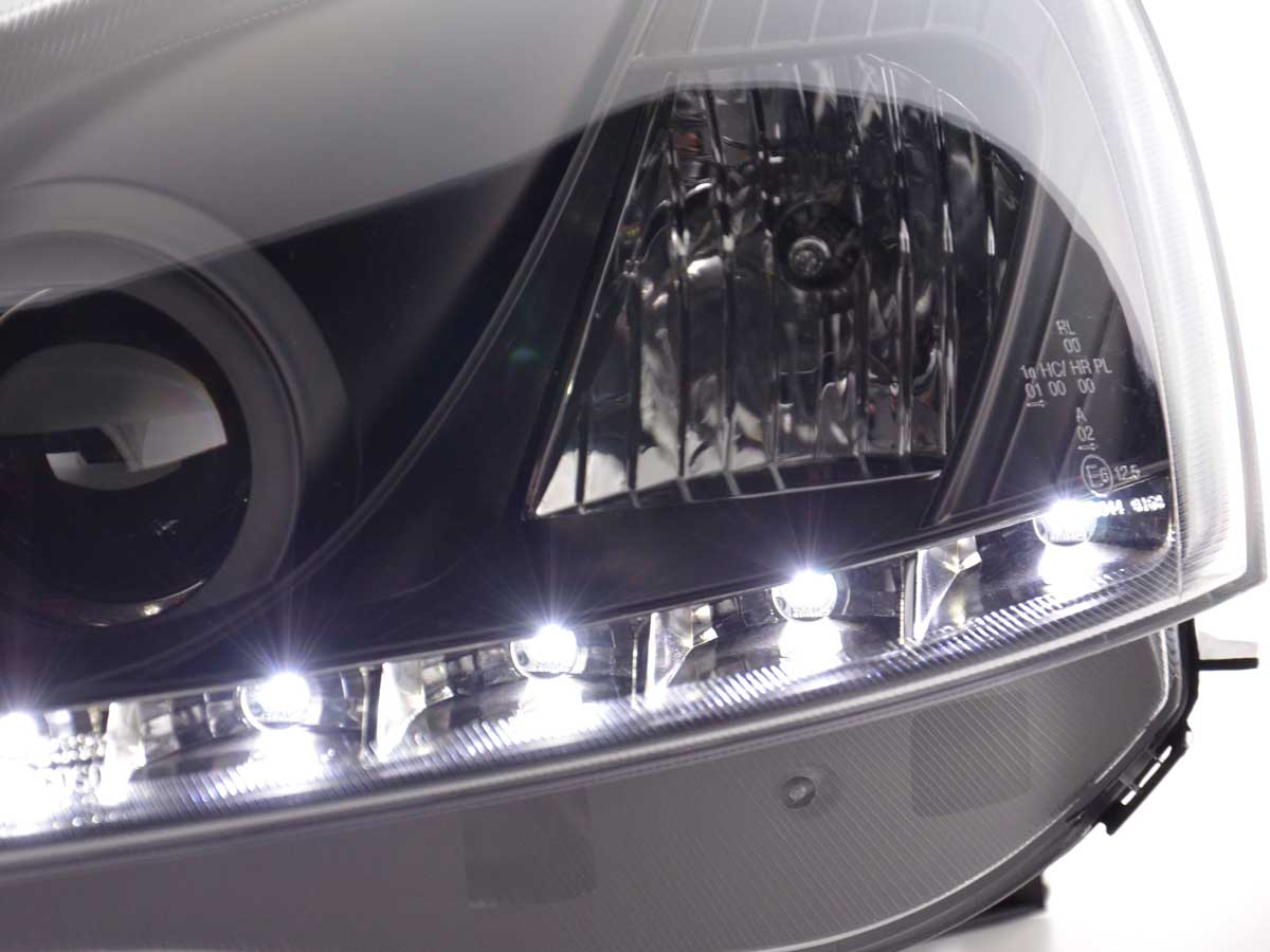 Scheinwerfer Set Daylight LED TFL-Optik Opel Corsa C  01-06 schwarz