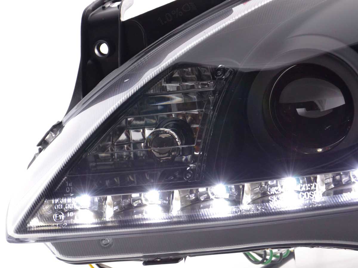 Scheinwerfer Set Daylight LED TFL-Optik Opel Corsa C  01-06 schwarz
