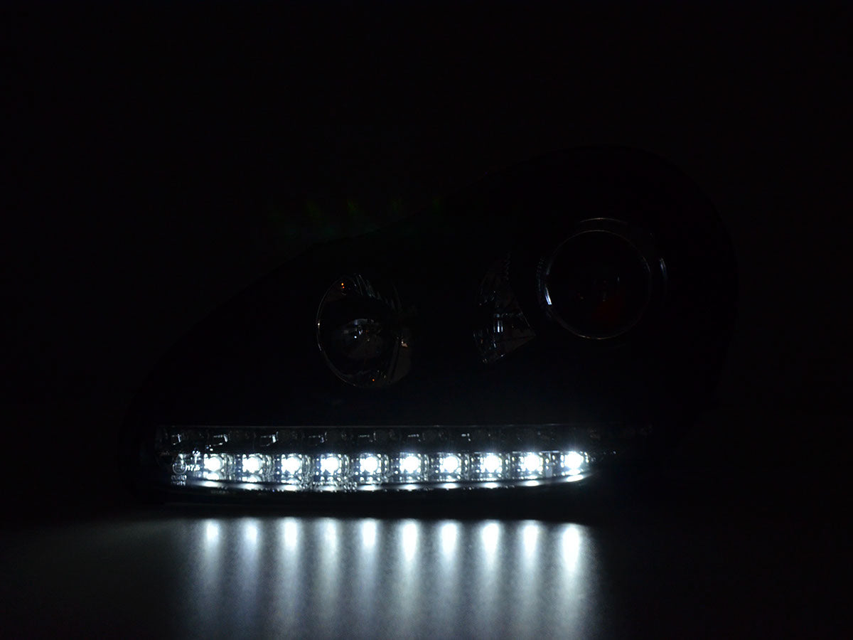 Scheinwerfer Set Daylight LED TFL-Optik Porsche Cayenne  03-07 schwarz