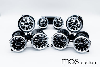 Mercedes E-Klasse W213 Ambientebeleuchtung Komplett-Set | Lüftungsdüsen und 3D-Hochtöner