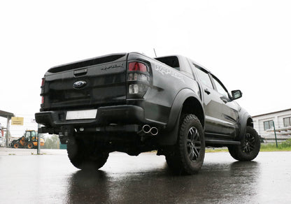 Ford Raptor - Doppelkabine Endschalldämpfer Sidepipe, Ausgang an der rechten Fahrzeugseite hinter dem Hinterrad  - 2x115x8...