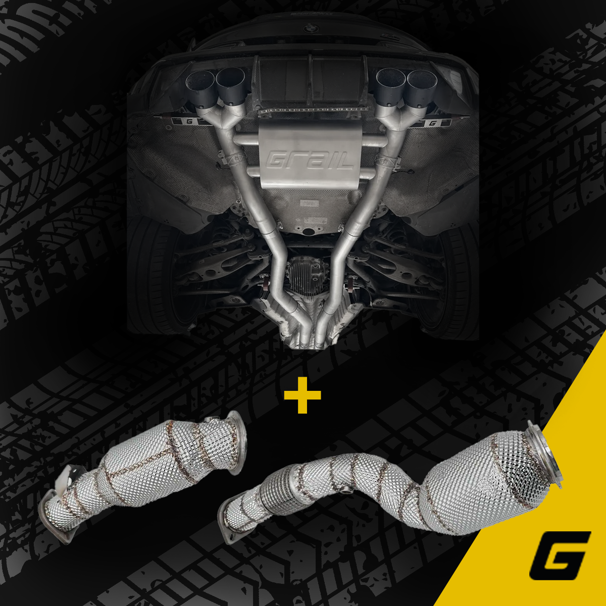 GRAIL Bundle | ECE | passend für BMW Bundle | M3/M4 G8 | 1/G83 Touring/Cabriolet | Klappenanlage + Downpipe