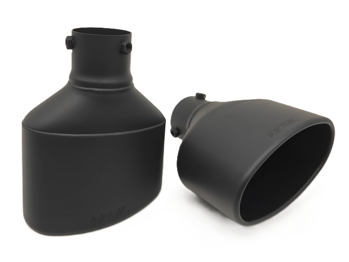 GRAIL Endrohrset | Schwarz | oval | passend für VW Golf 7 R VFL Oval