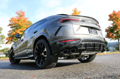 Lamborghini Urus Endschalldämpfer quer Ausgang rechts/links mit 2 Abgasklappen - 2x115x85 Typ 38 rechts/links schwarz emal...