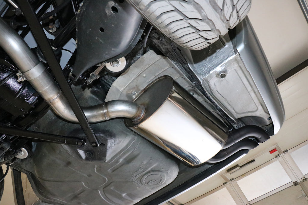 Mercedes E-Klasse W124 Cabrio Endschalldämpfer Ø70mm - 2x55 Typ 28 (Dieseloptik - von hinten nicht sichtbar)