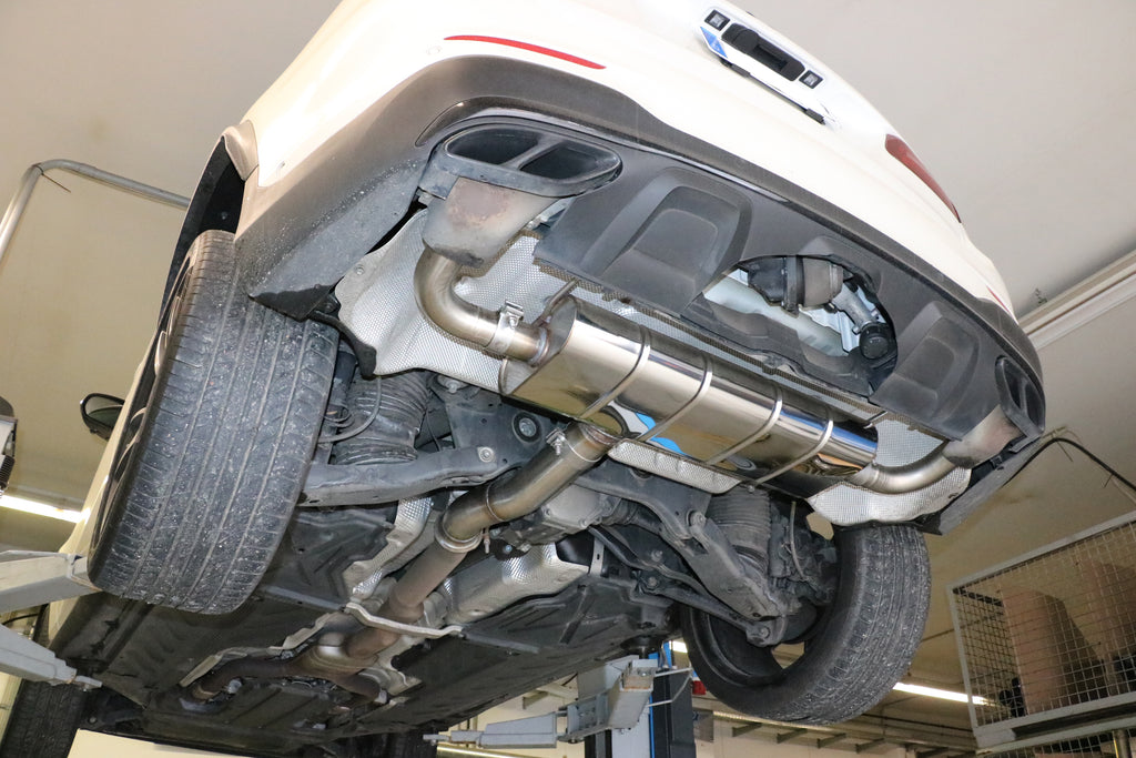 Mercedes GLC X253 Endschalldämpfer quer Ausgang rechts/links - Ausgang der Endrohre in den originalen Endrohren