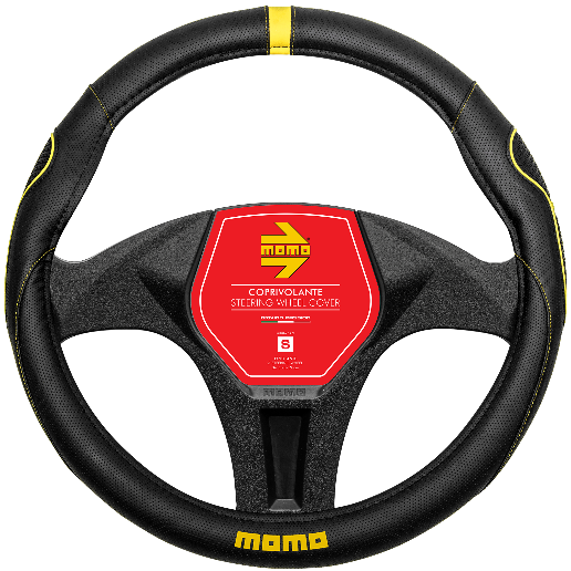 MOMO Lenkradhülle SWC 014 Super Grip schwarz / gelb  Gr. S