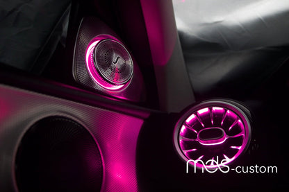 Mercedes E-Klasse W213 Ambientebeleuchtung Komplett-Set | Lüftungsdüsen und 3D-Hochtöner