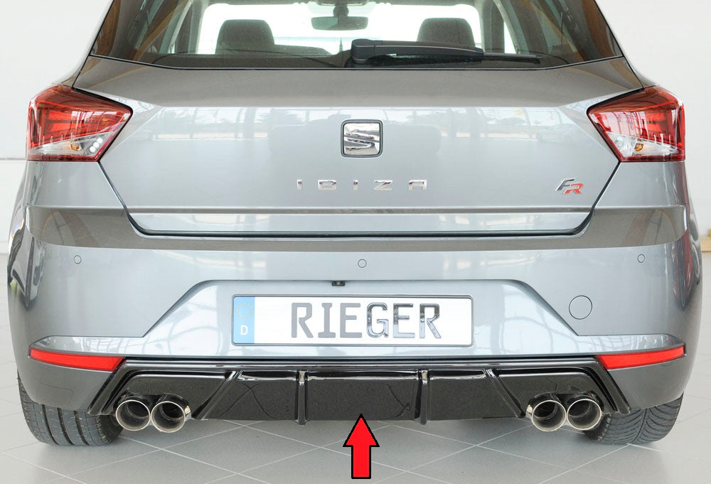 Seat Ibiza V - KJ Rieger Heckeinsatz für Doppelendrohr li. u. re., (4x80mm ø), ABS, schwarz glänzend,inkl. Montagezubehör,...
