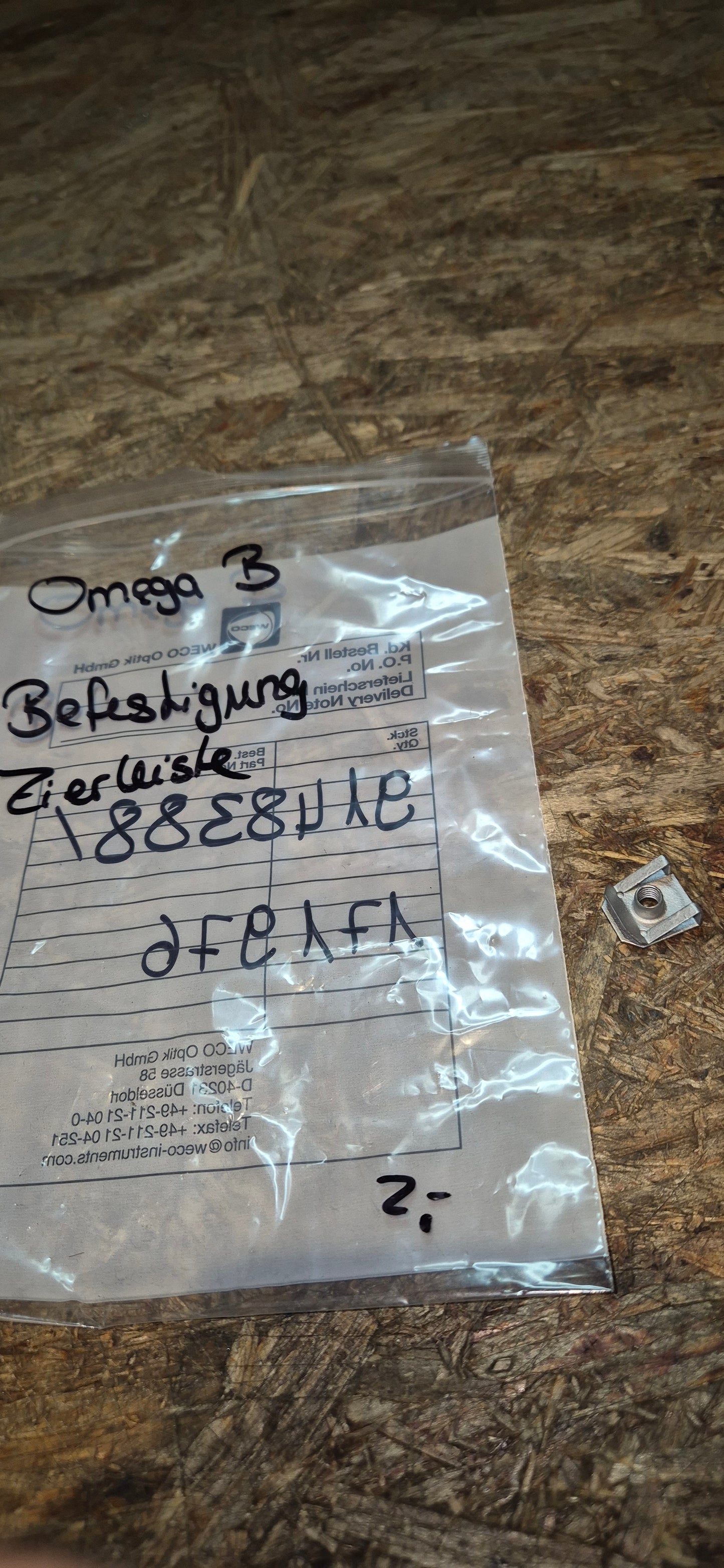 Befestigung Zierleiste, Omega, Original GM Neu
