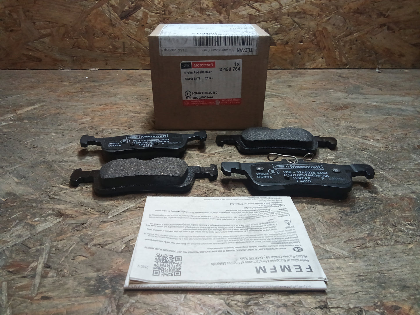 Ford Fiesta 7 Bremsbeläge hinten original Motorcraft NEU
