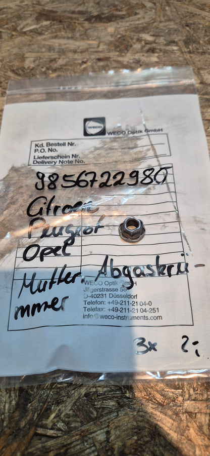 Mutter Abgaskrümmer, Opel,Citroen,Peugeot, Original GM Neu