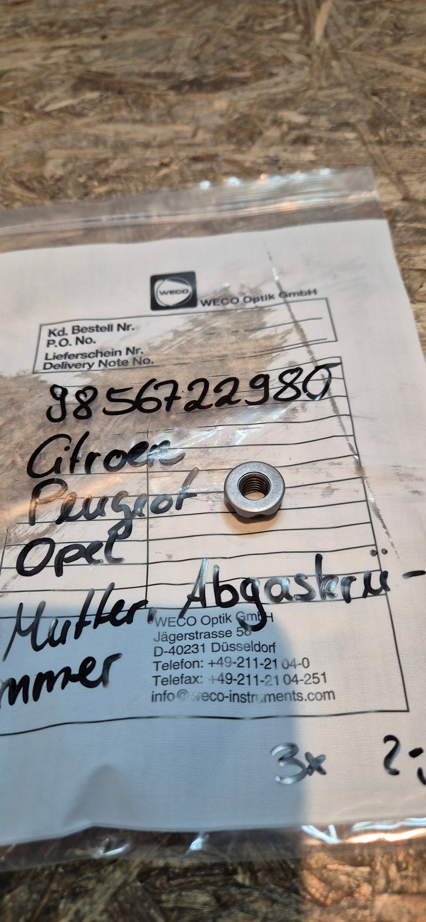 Mutter Abgaskrümmer, Opel,Citroen,Peugeot, Original GM Neu