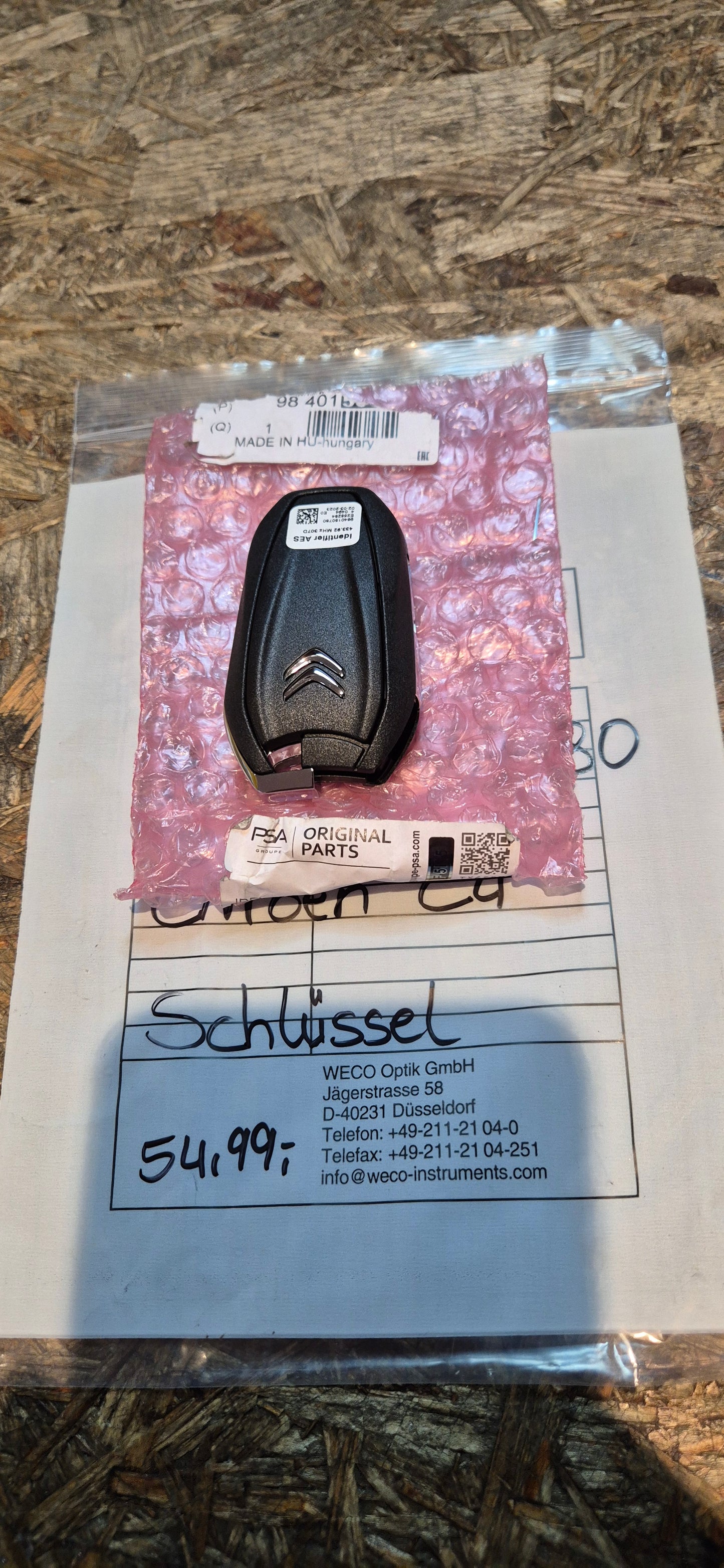 Schlüssel Fernbedienung Citroen Original Neu