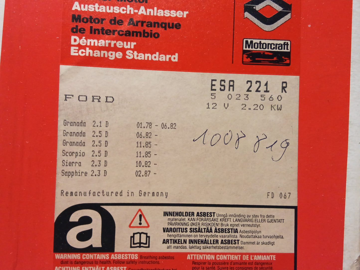 Ford Modelle siehe Bild Anlasser original Motorcraft NEU
