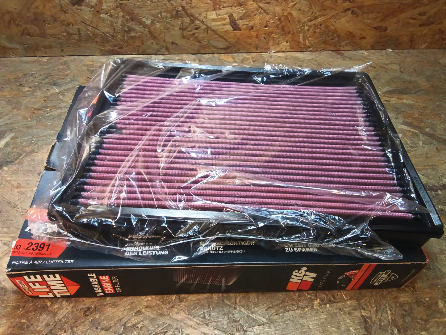 K&N Tauschluftfilter passend für Mercedes Sprinter 1.8, 2.1, 3.0, 3.5, 3.8 2008- / VW Crafter 2.0D 2011-2016, 2.5D 2006-2013 (33-2391)