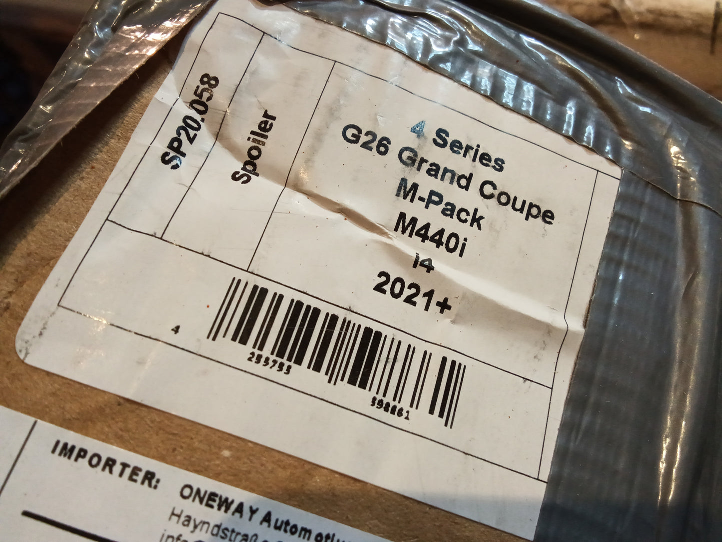 Oneway Heckflügel passend für BMW i4 G26 M-Pack 2021- & 4er G26 M-Pack/M440i 2021- - Schwarz glänzend