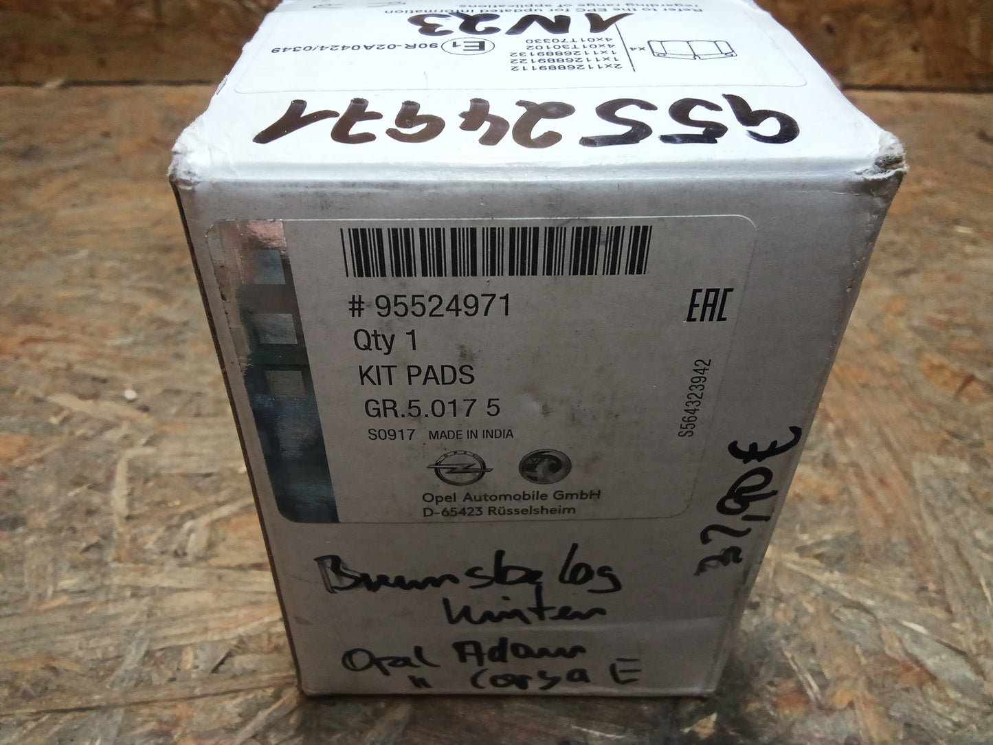 Opel Adam , Corsa E Bremsbelag hinten original GM NEU